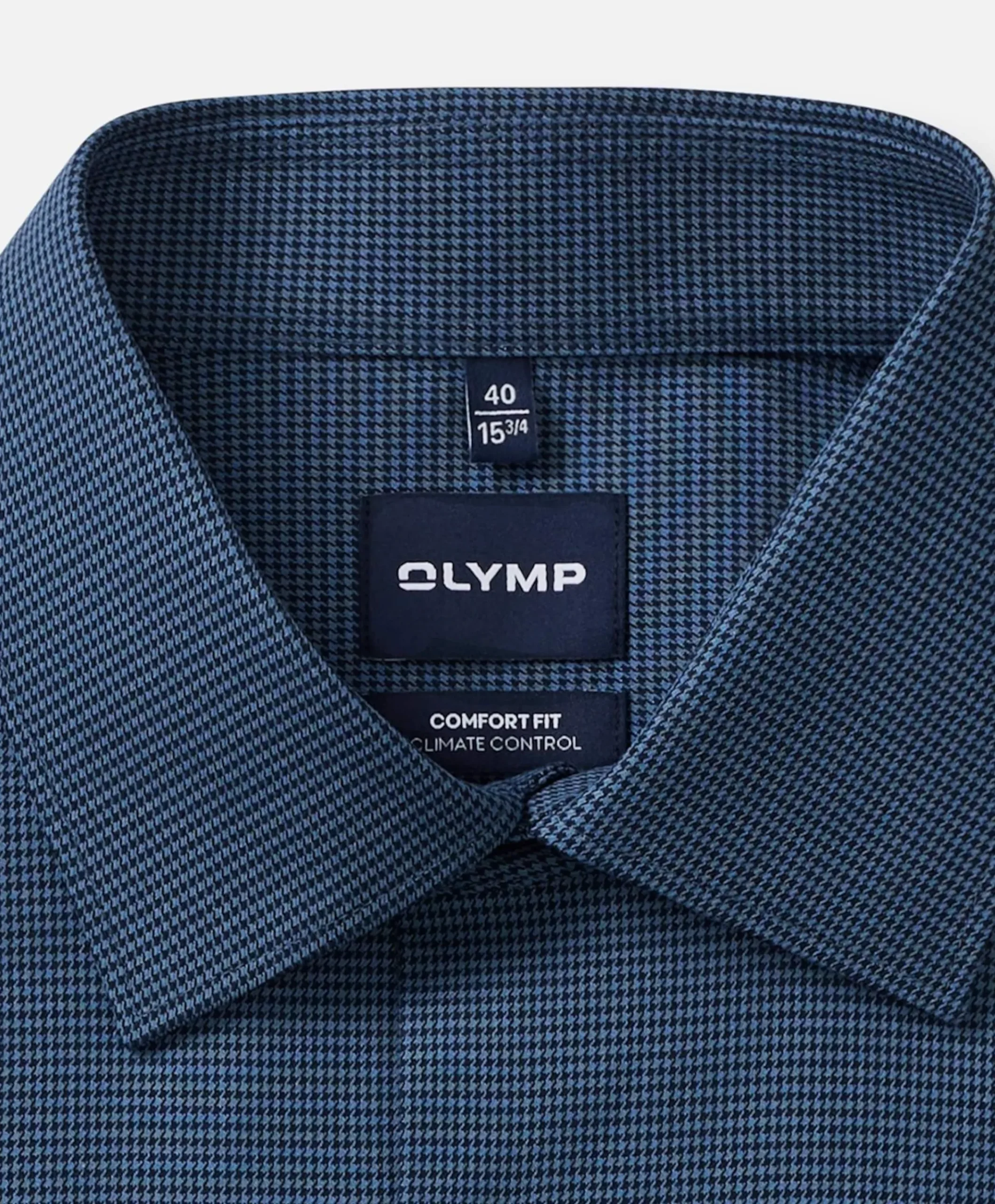 Heren overhemd lange mouw blauw
