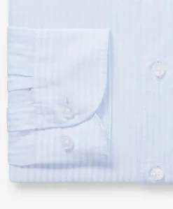 Heren overhemd lange mouw blauw