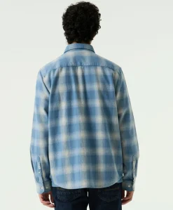 Heren overhemd lange mouw blauw