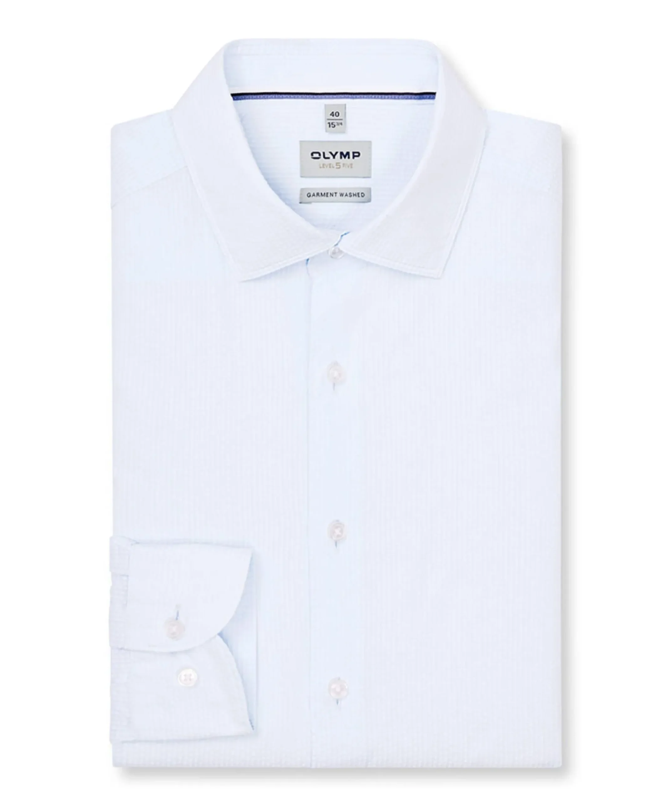 Heren overhemd lange mouw blauw