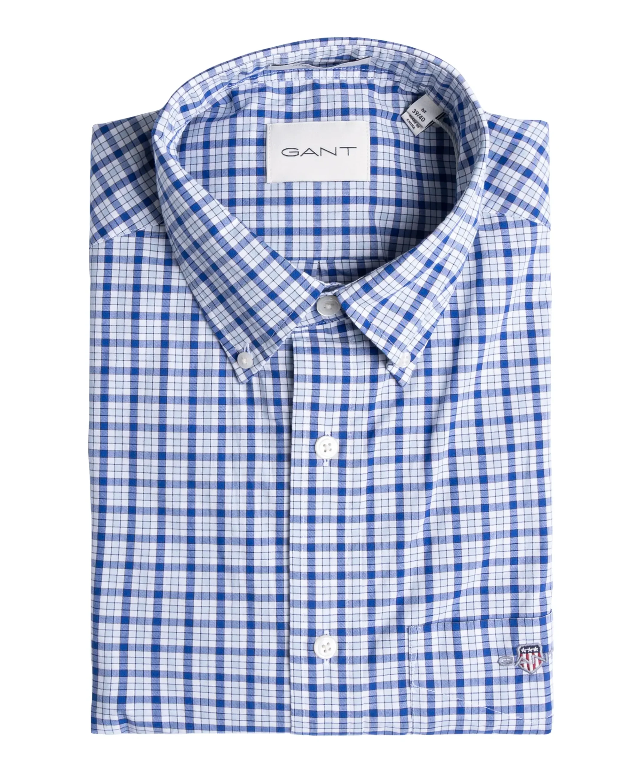 Heren overhemd lange mouw blauw