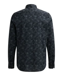Heren overhemd lange mouw blauw