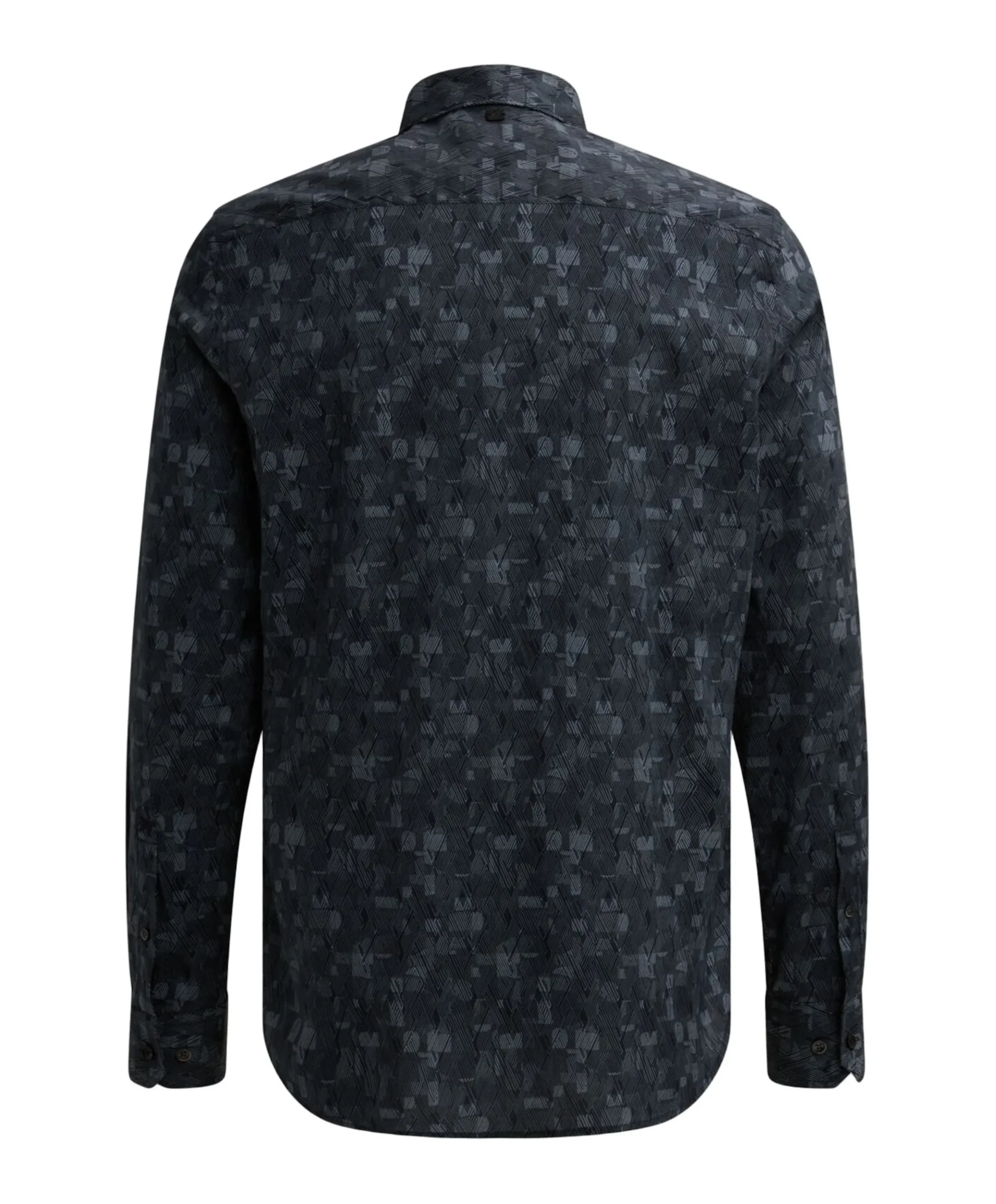 Heren overhemd lange mouw blauw