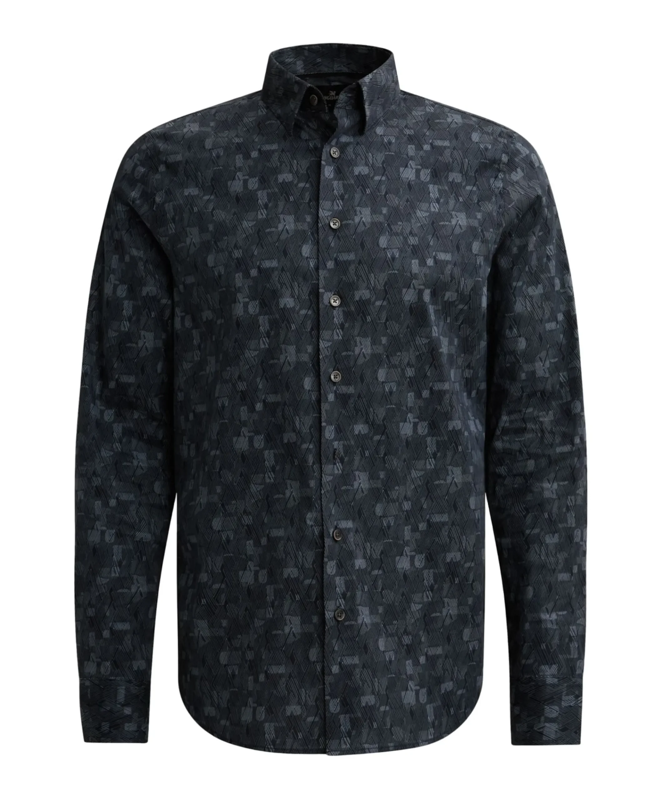 Heren overhemd lange mouw blauw