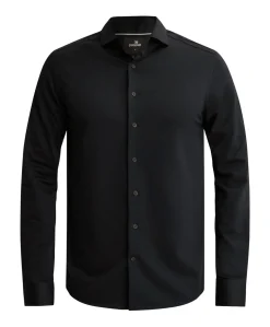Heren overhemd lange mouw blauw