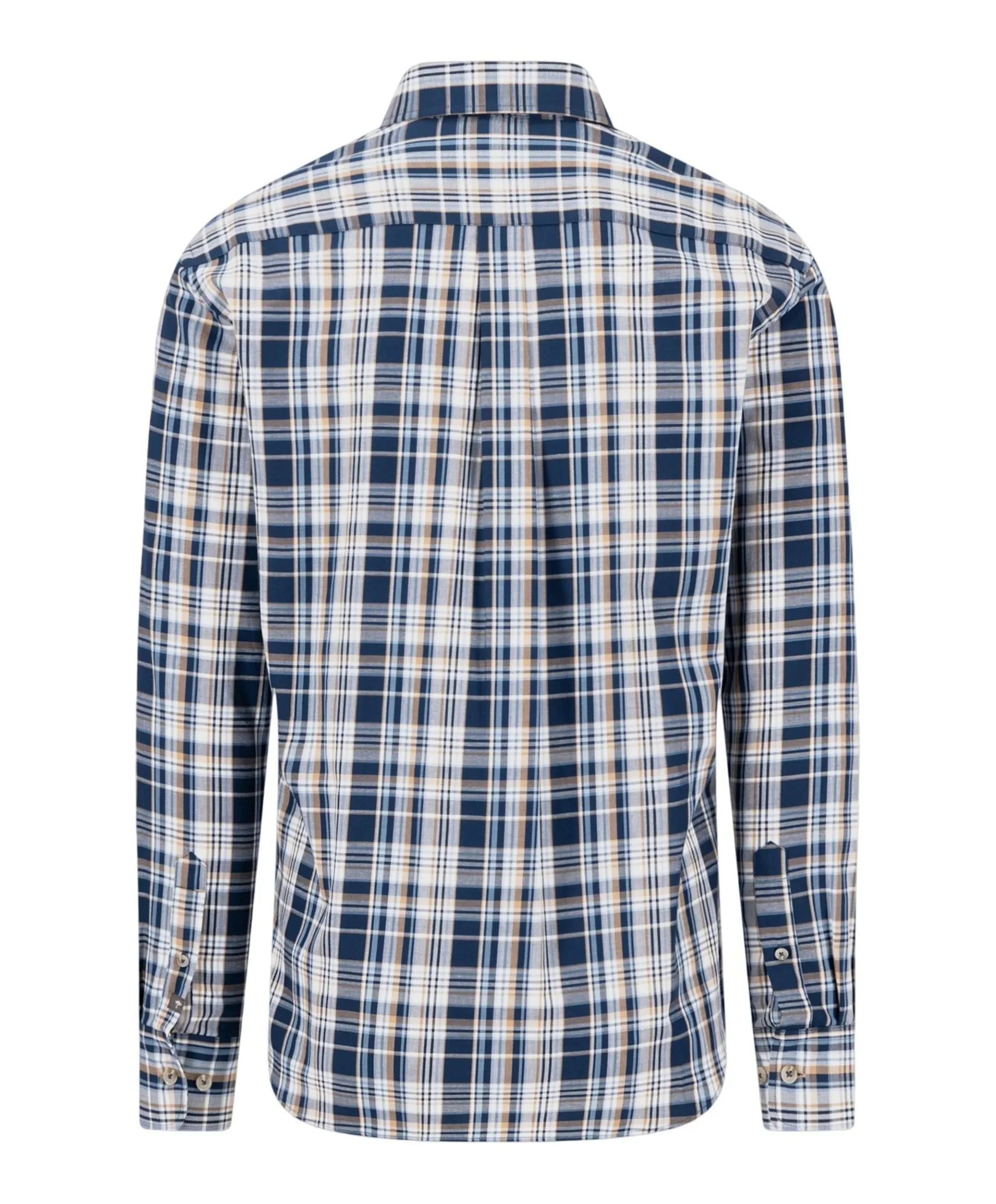 Heren overhemd lange mouw blauw