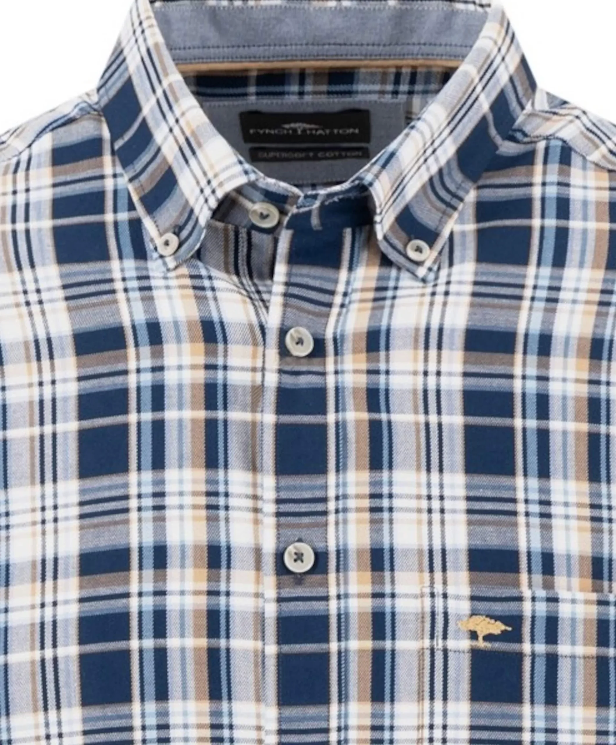 Heren overhemd lange mouw blauw
