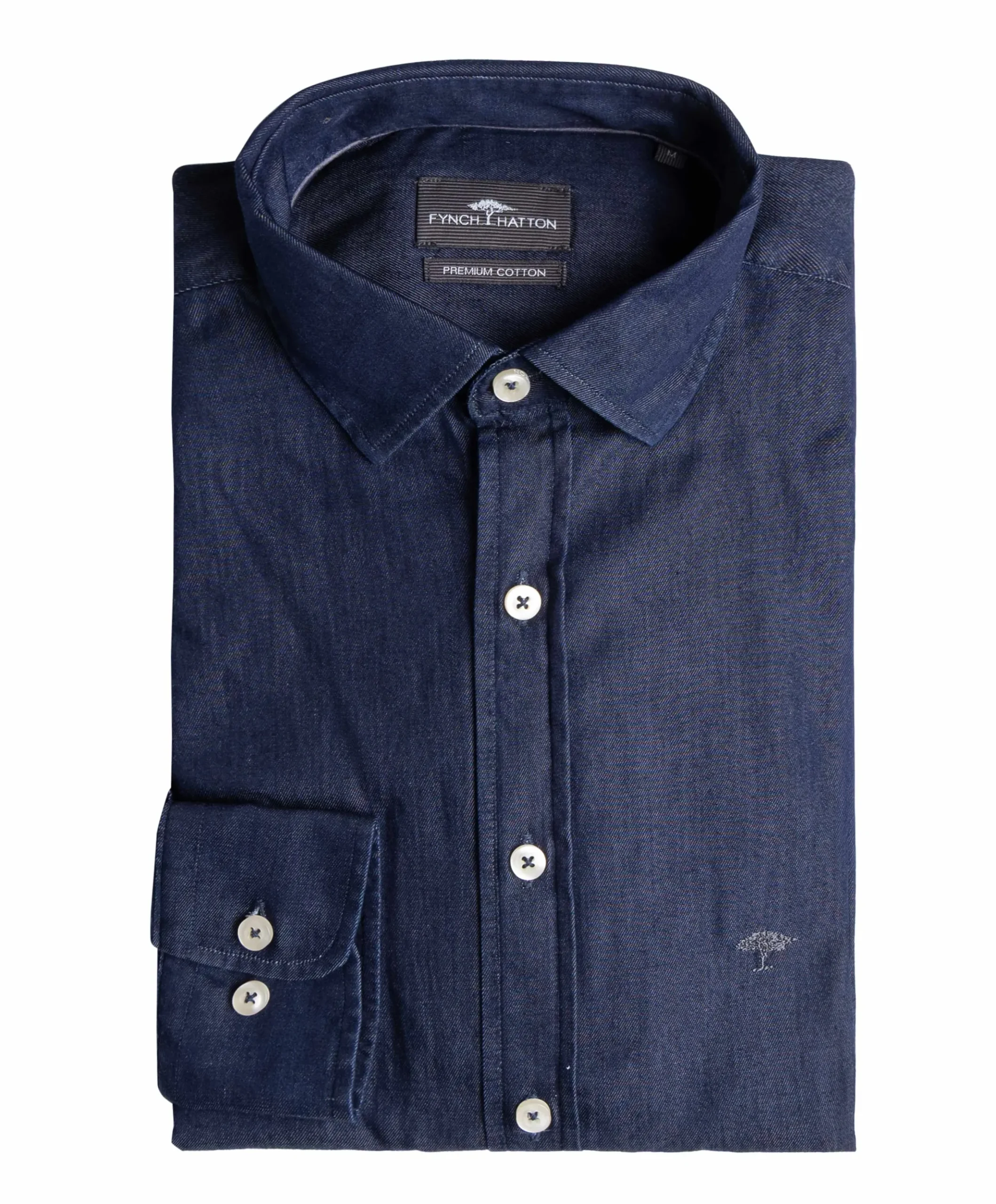Heren overhemd lange mouw blauw