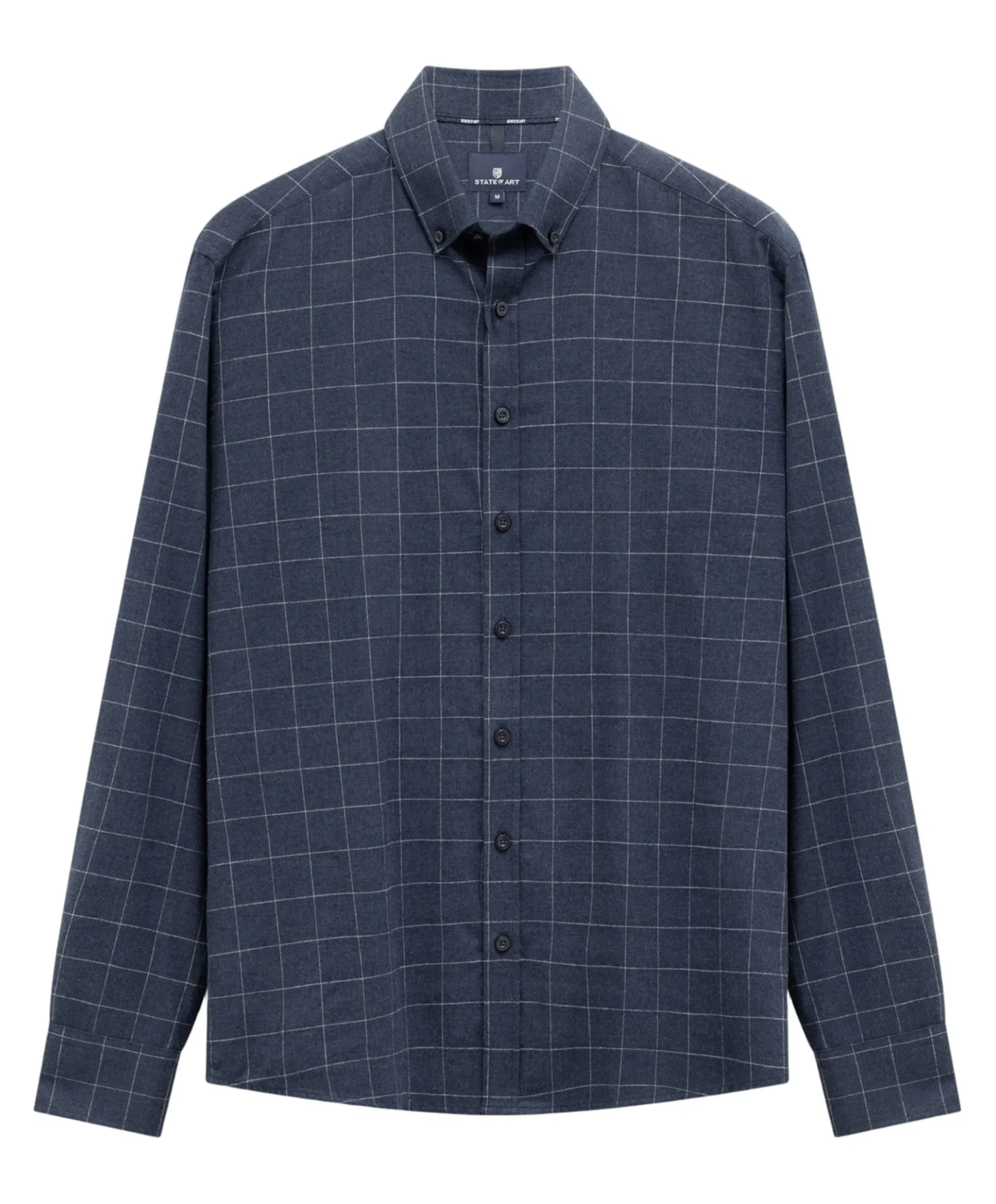 Heren overhemd lange mouw blauw