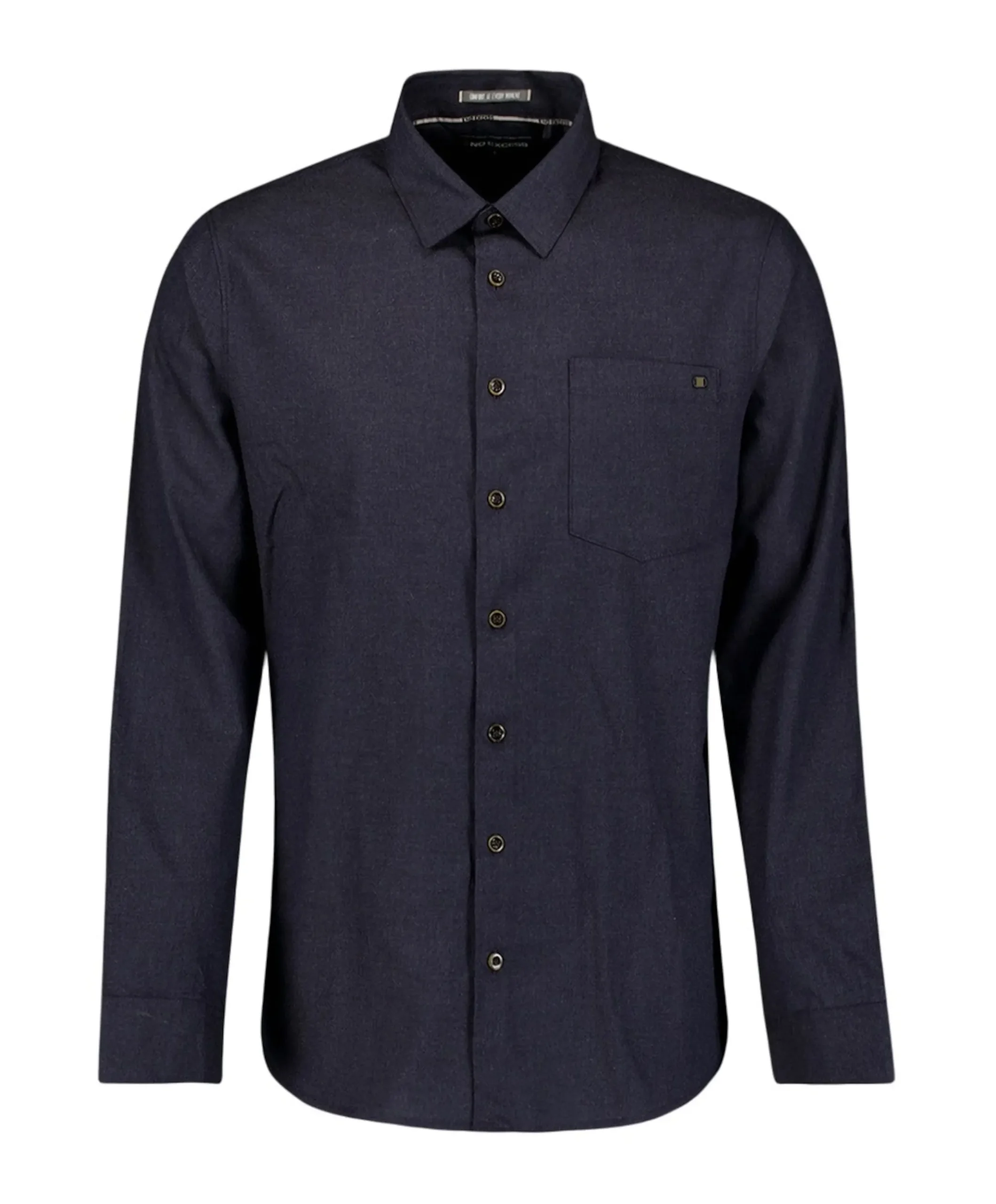 Heren overhemd lange mouw blauw