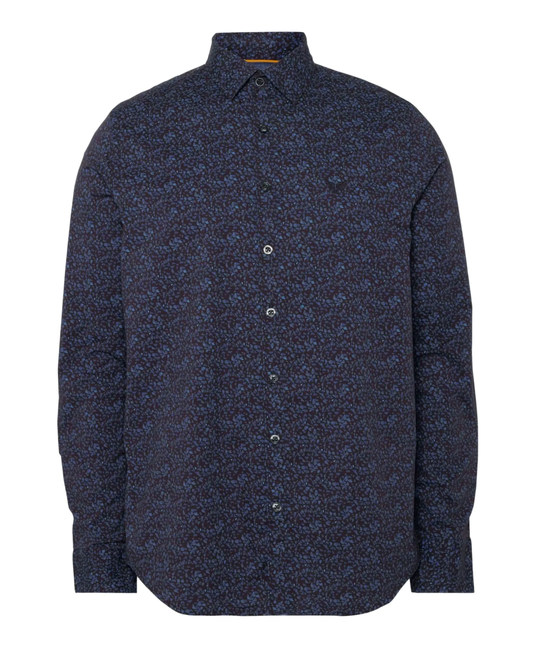 Heren overhemd lange mouw blauw