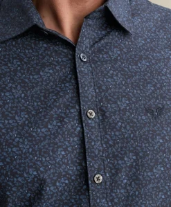 Heren overhemd lange mouw blauw