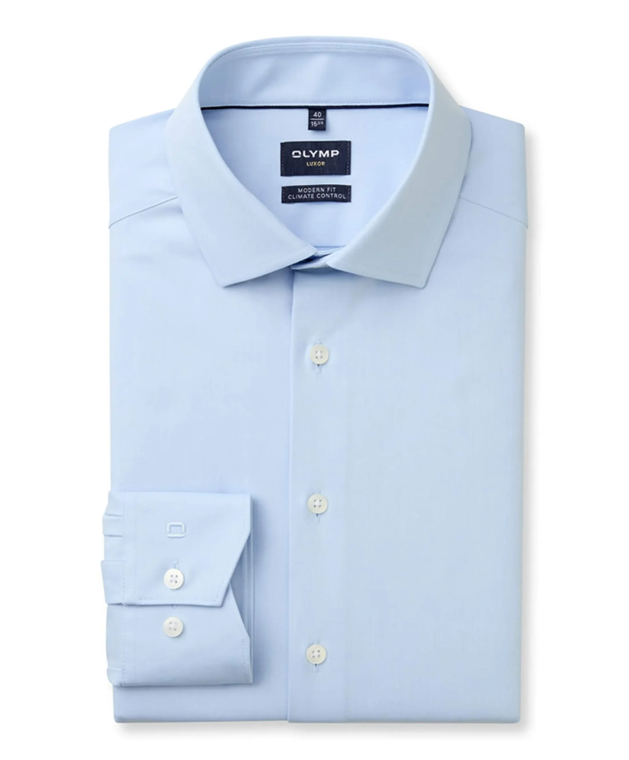 Heren overhemd lange mouw blauw
