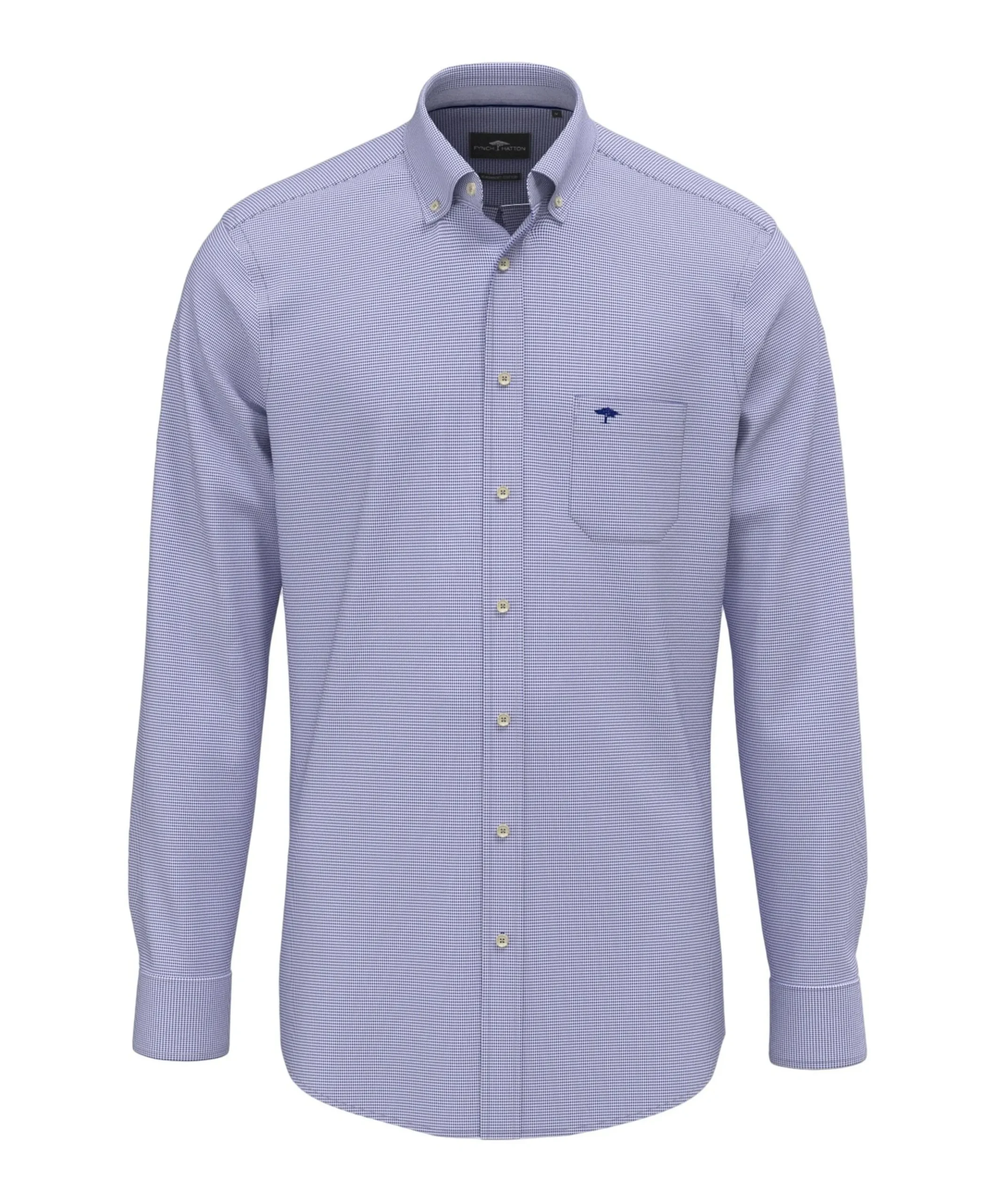 Heren overhemd lange mouw blauw