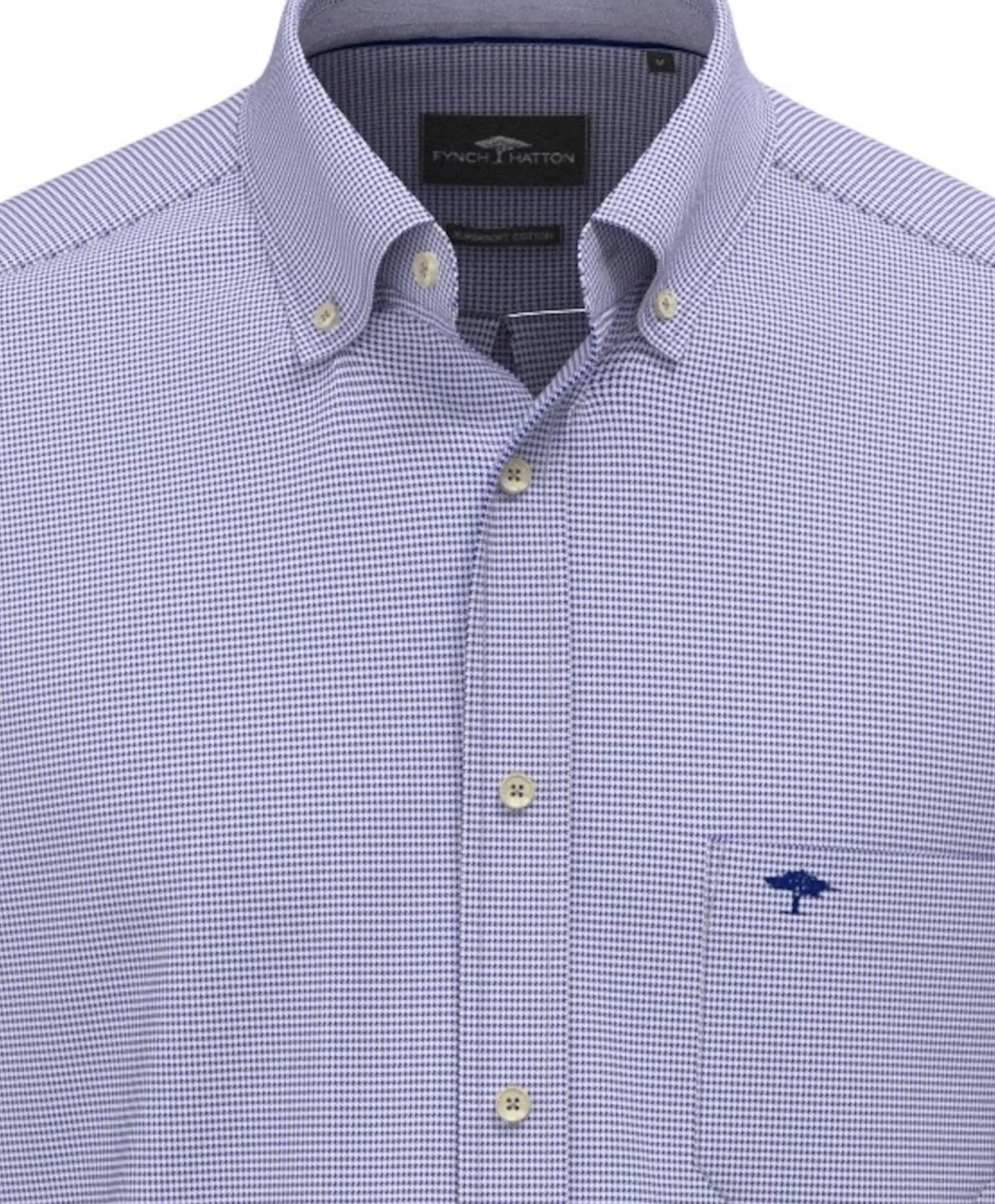 Heren overhemd lange mouw blauw