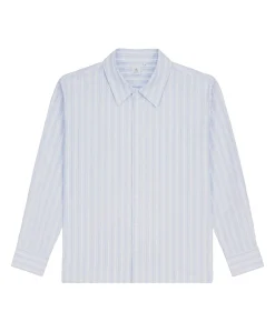 Heren overhemd lange mouw blauw