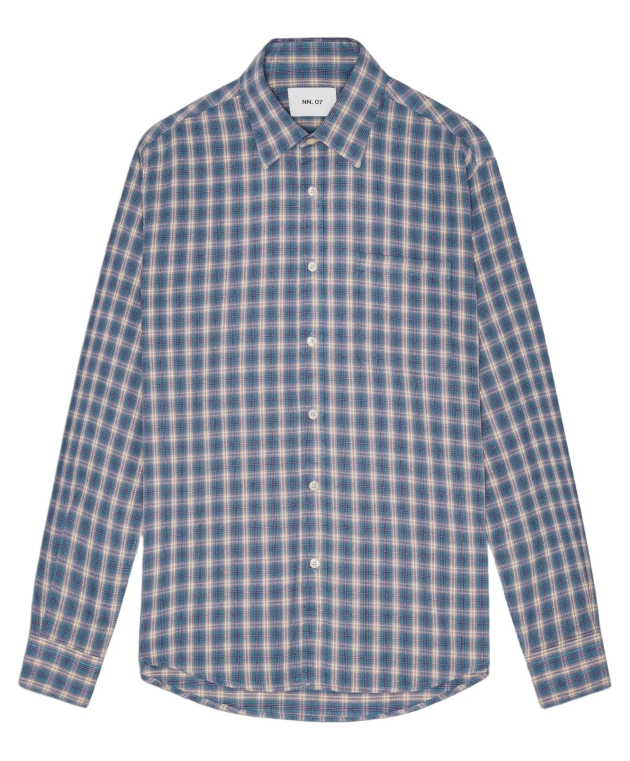 Heren overhemd lange mouw blauw