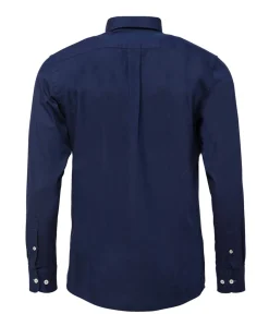 Heren overhemd lange mouw blauw