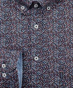 Heren overhemd lange mouw blauw
