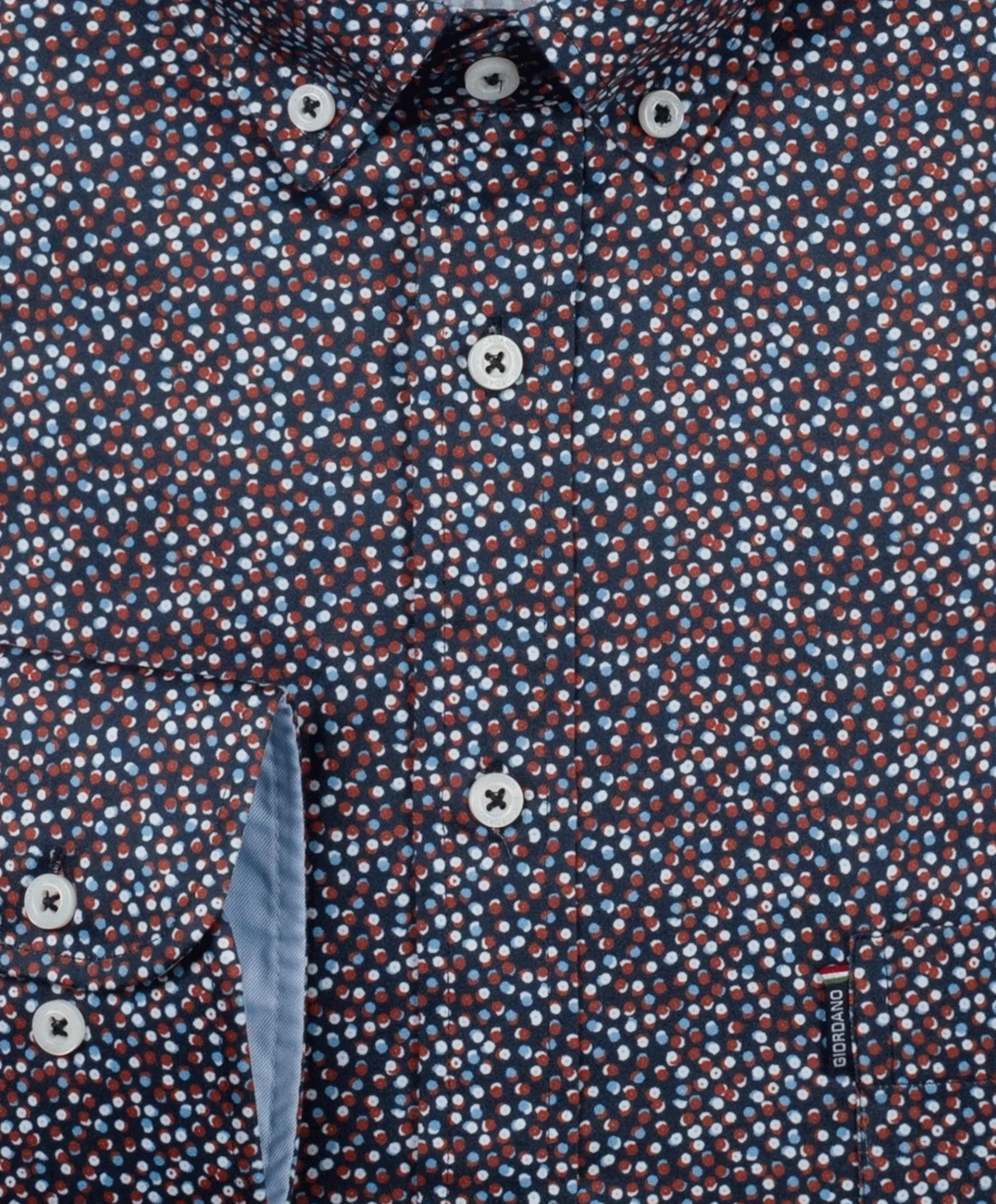 Heren overhemd lange mouw blauw
