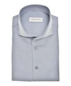 Heren overhemd lange mouw blauw