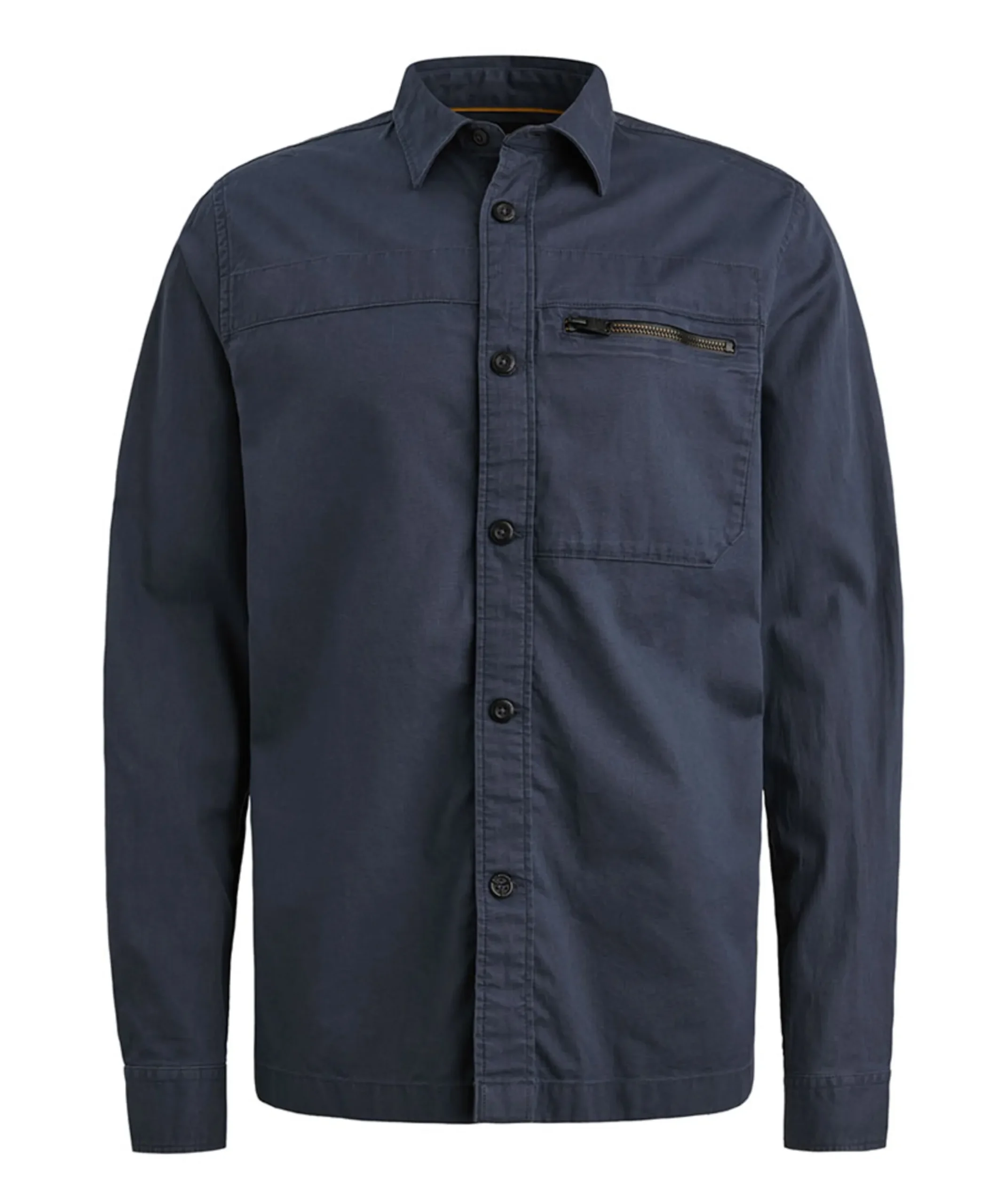 Heren overhemd lange mouw blauw