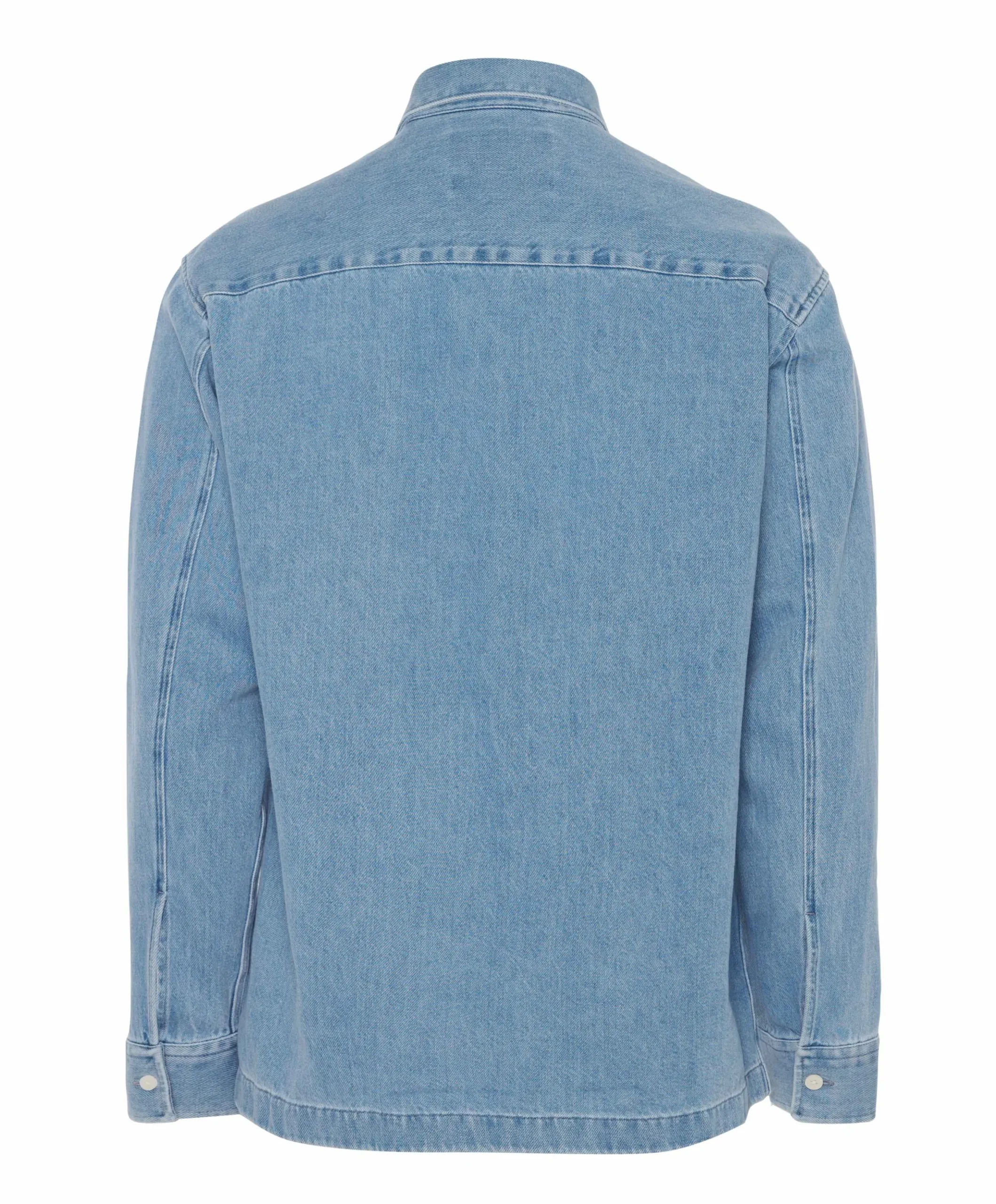 Heren overhemd lange mouw blauw