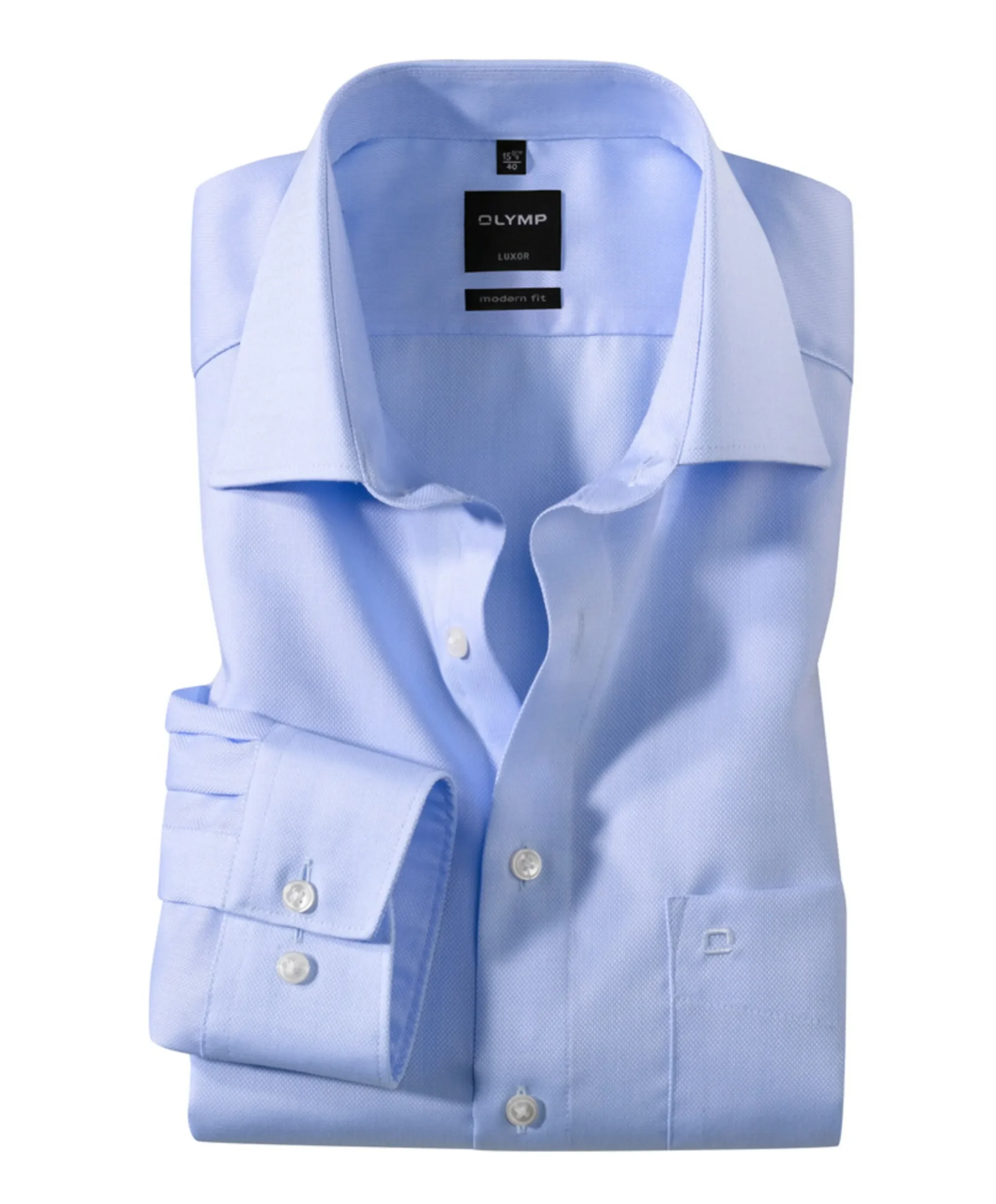 Heren overhemd lange mouw blauw