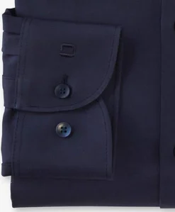 Heren overhemd lange mouw blauw