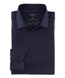 Heren overhemd lange mouw blauw