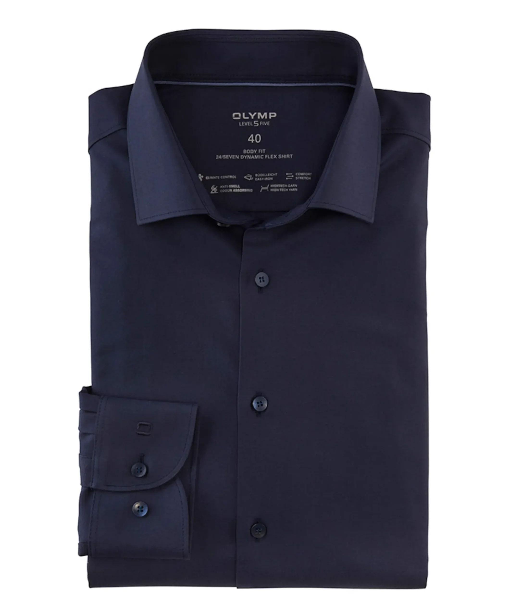 Heren overhemd lange mouw blauw