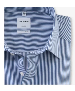 Heren overhemd lange mouw blauw