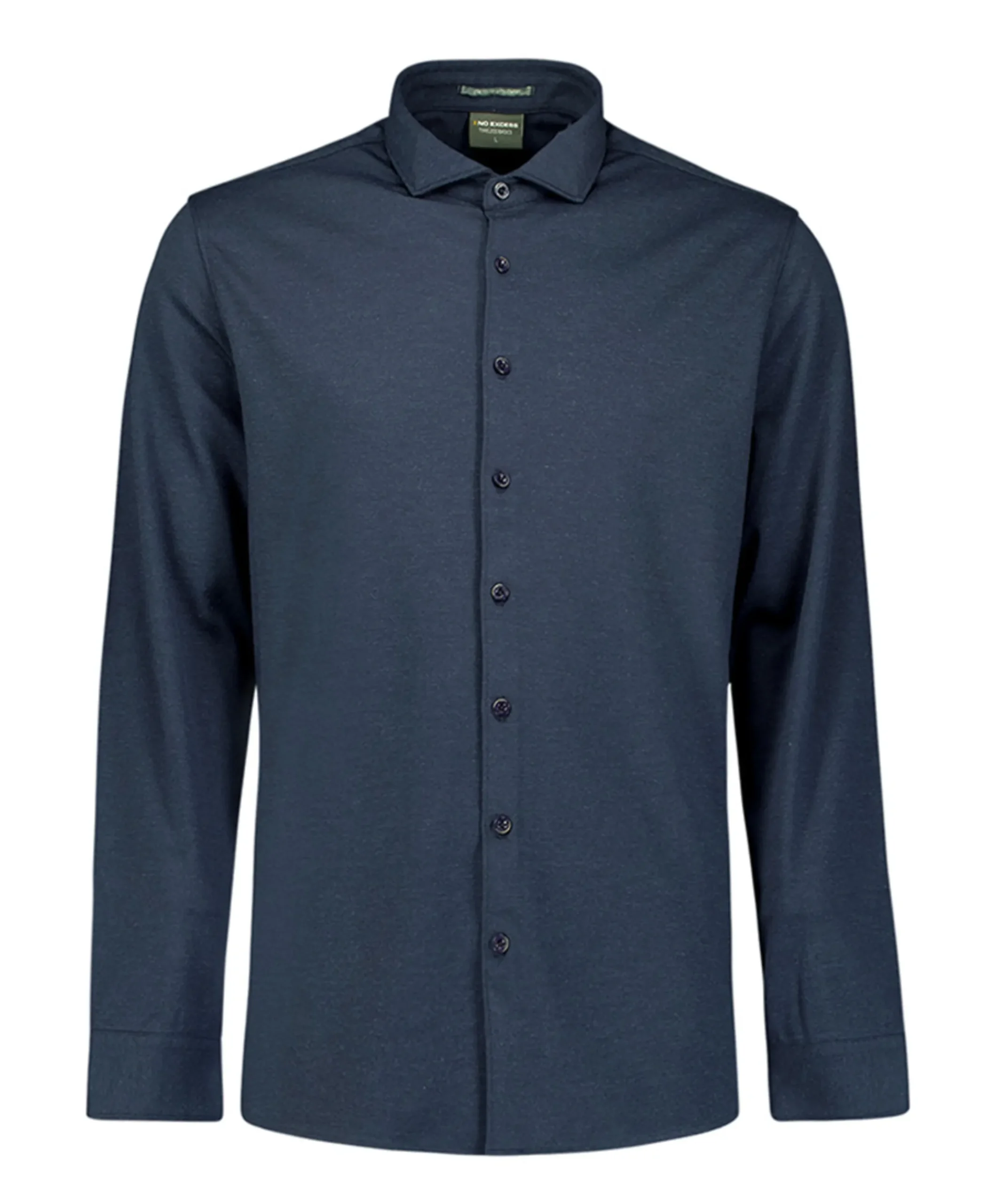 Heren overhemd lange mouw blauw