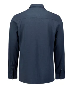 Heren overhemd lange mouw blauw