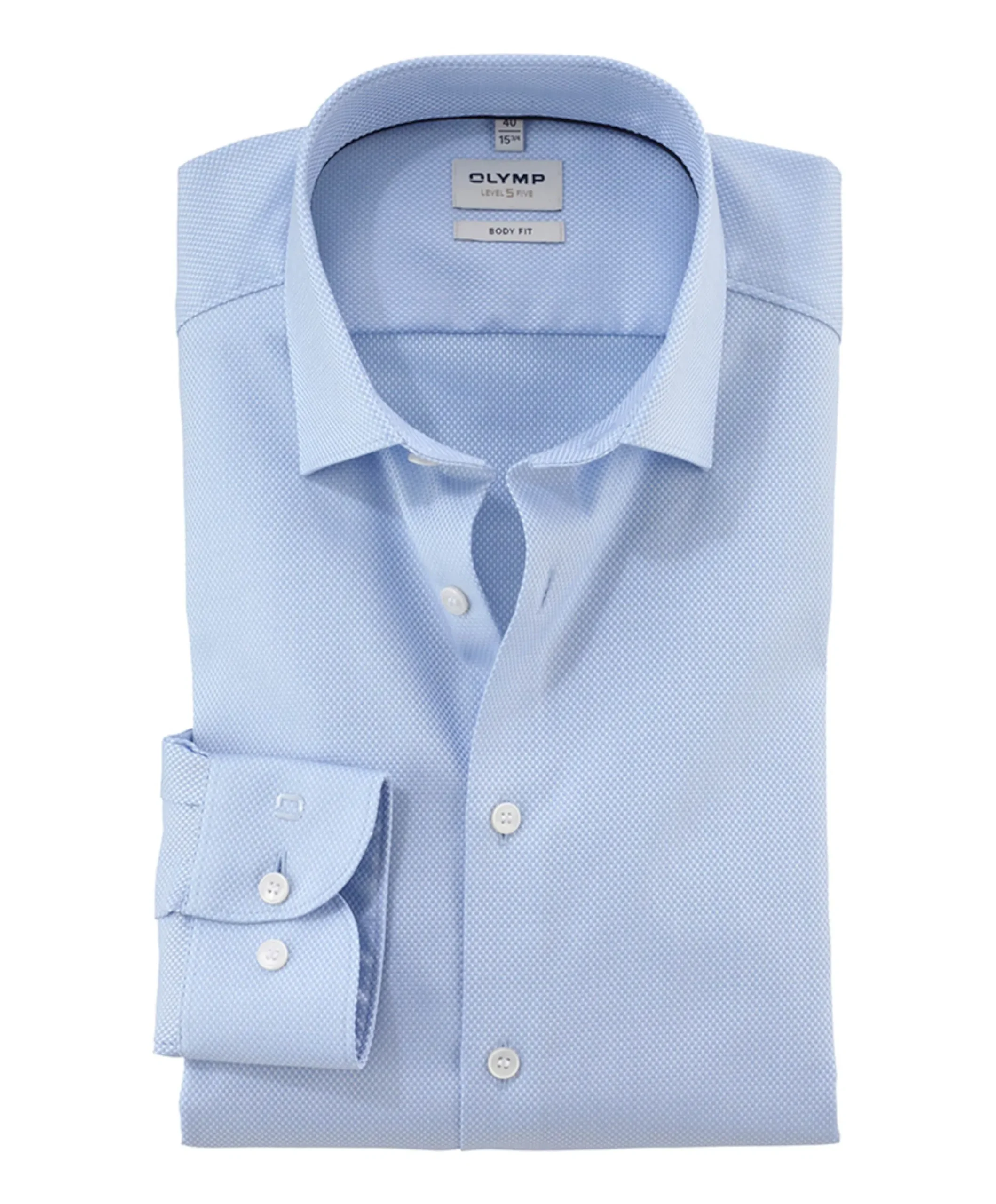 Heren overhemd lange mouw blauw