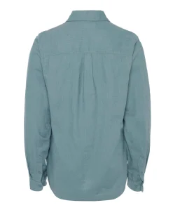Heren overhemd lange mouw blauw