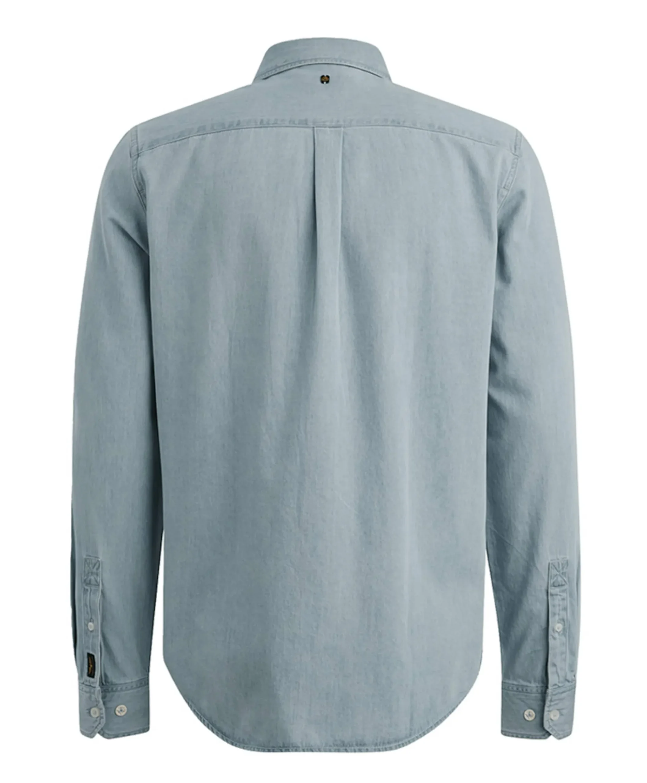 Heren overhemd lange mouw blauw