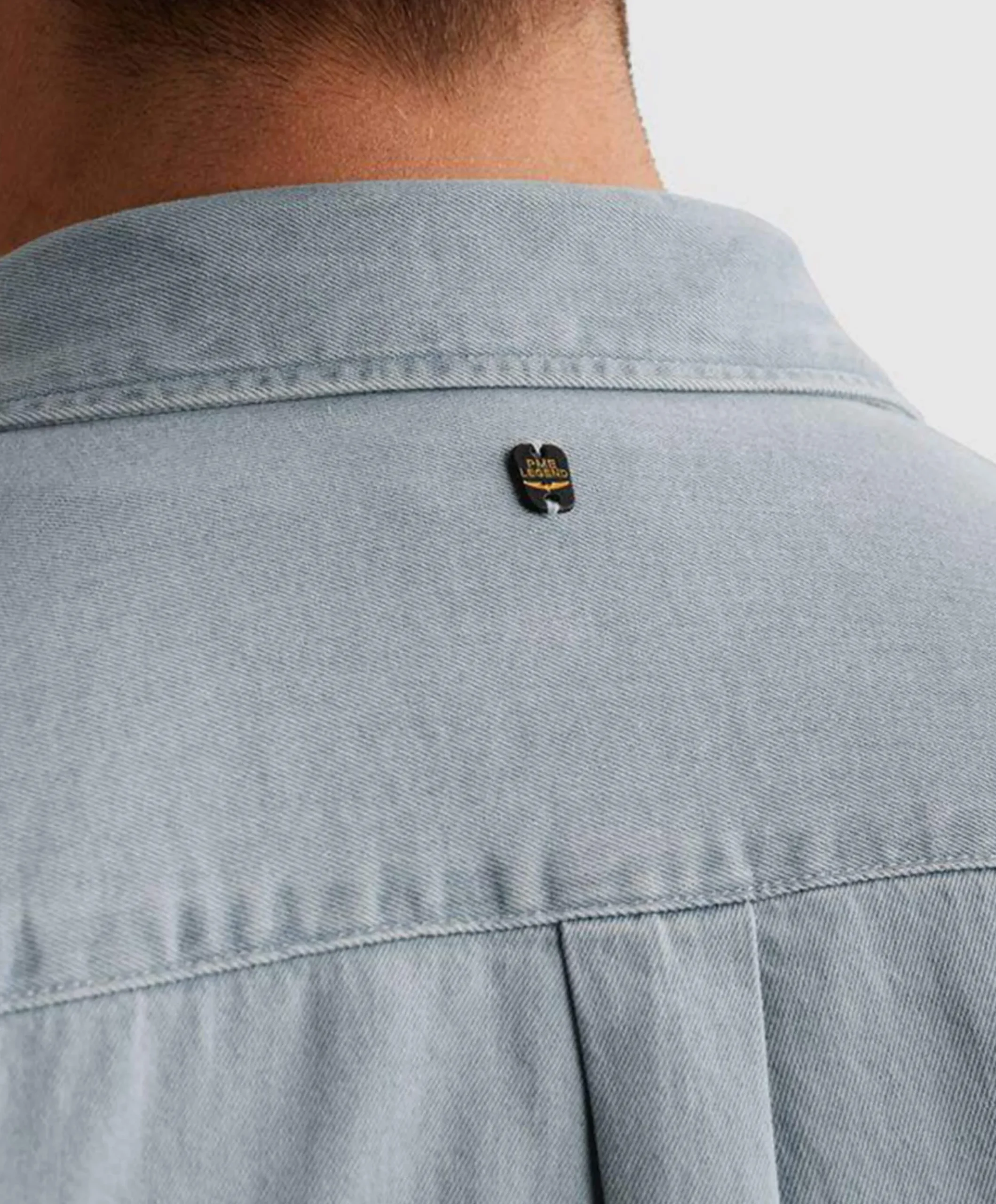 Heren overhemd lange mouw blauw