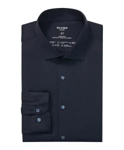 Heren overhemd lange mouw blauw