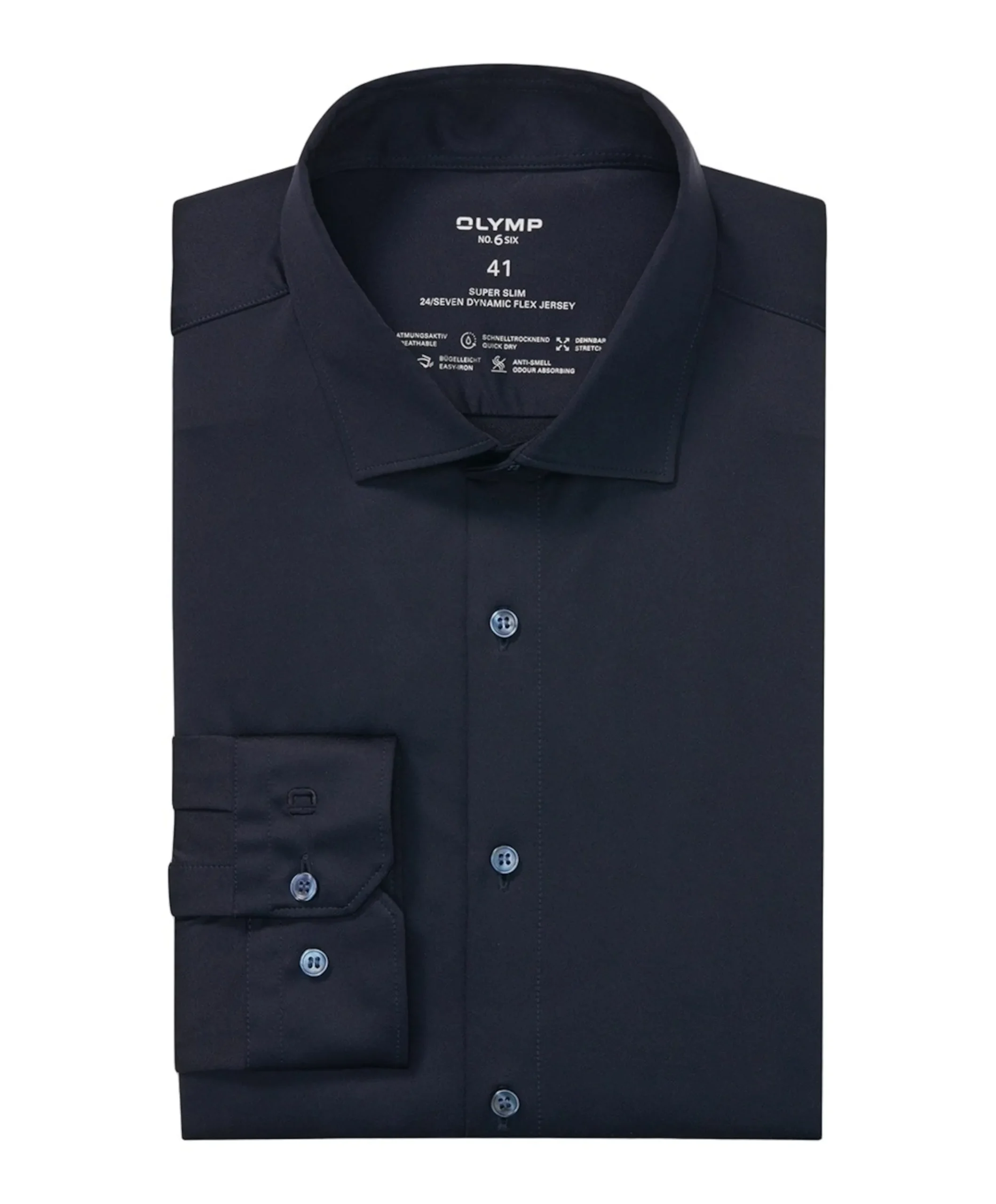 Heren overhemd lange mouw blauw