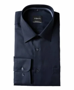 Heren overhemd lange mouw blauw