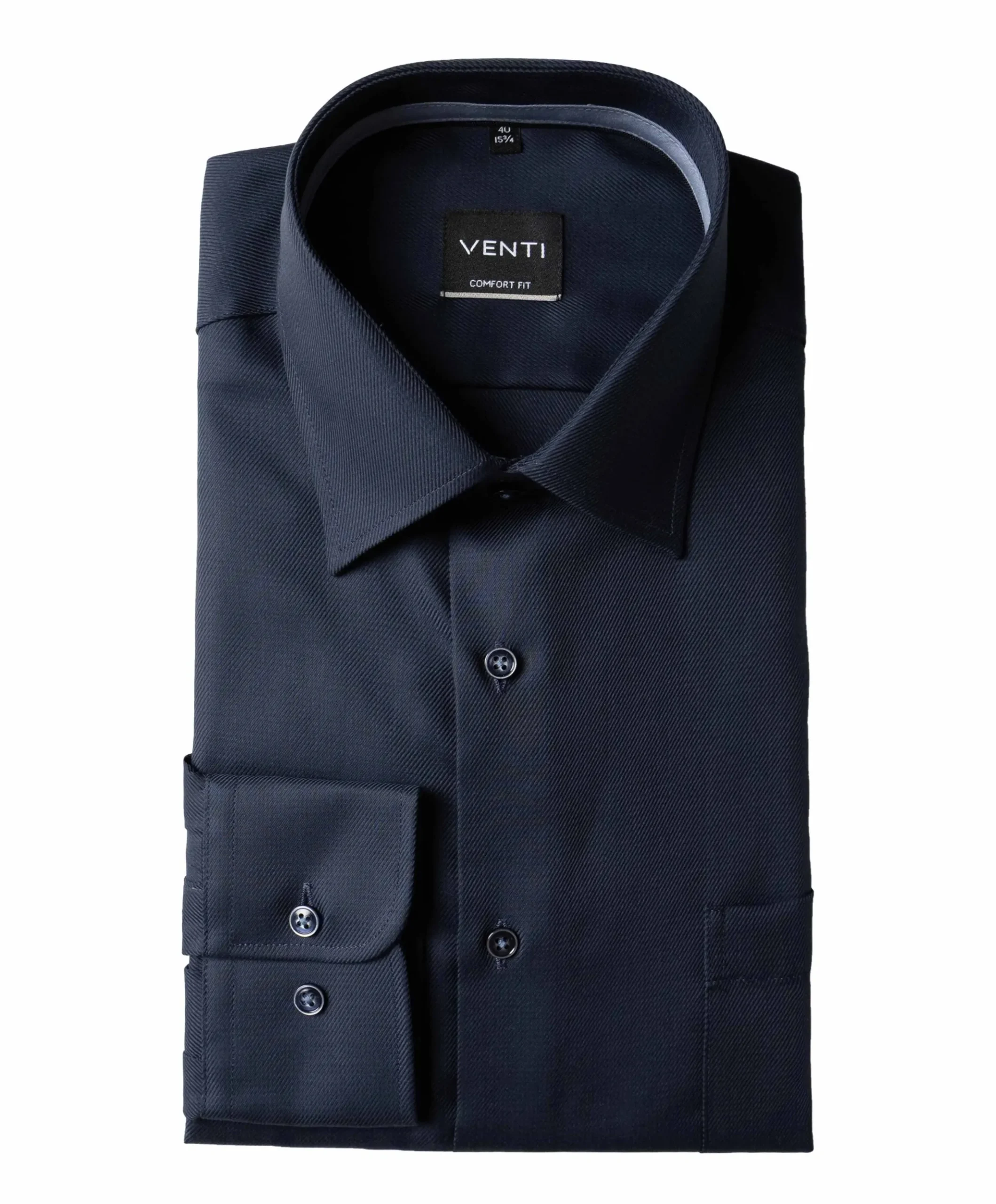 Heren overhemd lange mouw blauw