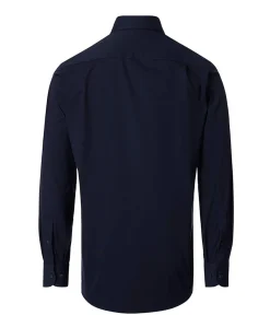 Heren overhemd lange mouw blauw