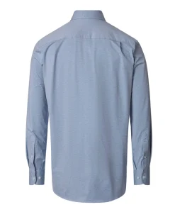 Heren overhemd lange mouw blauw