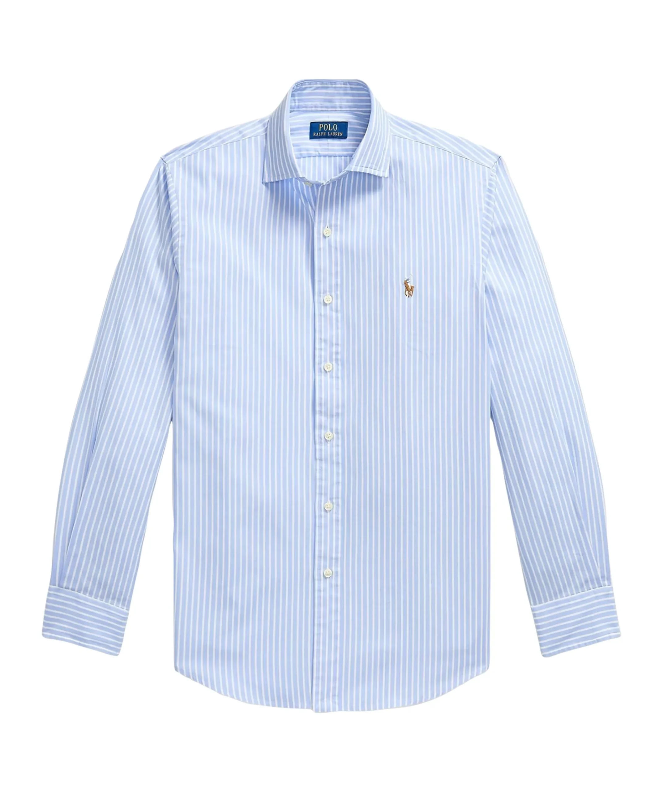 Heren overhemd lange mouw blauw