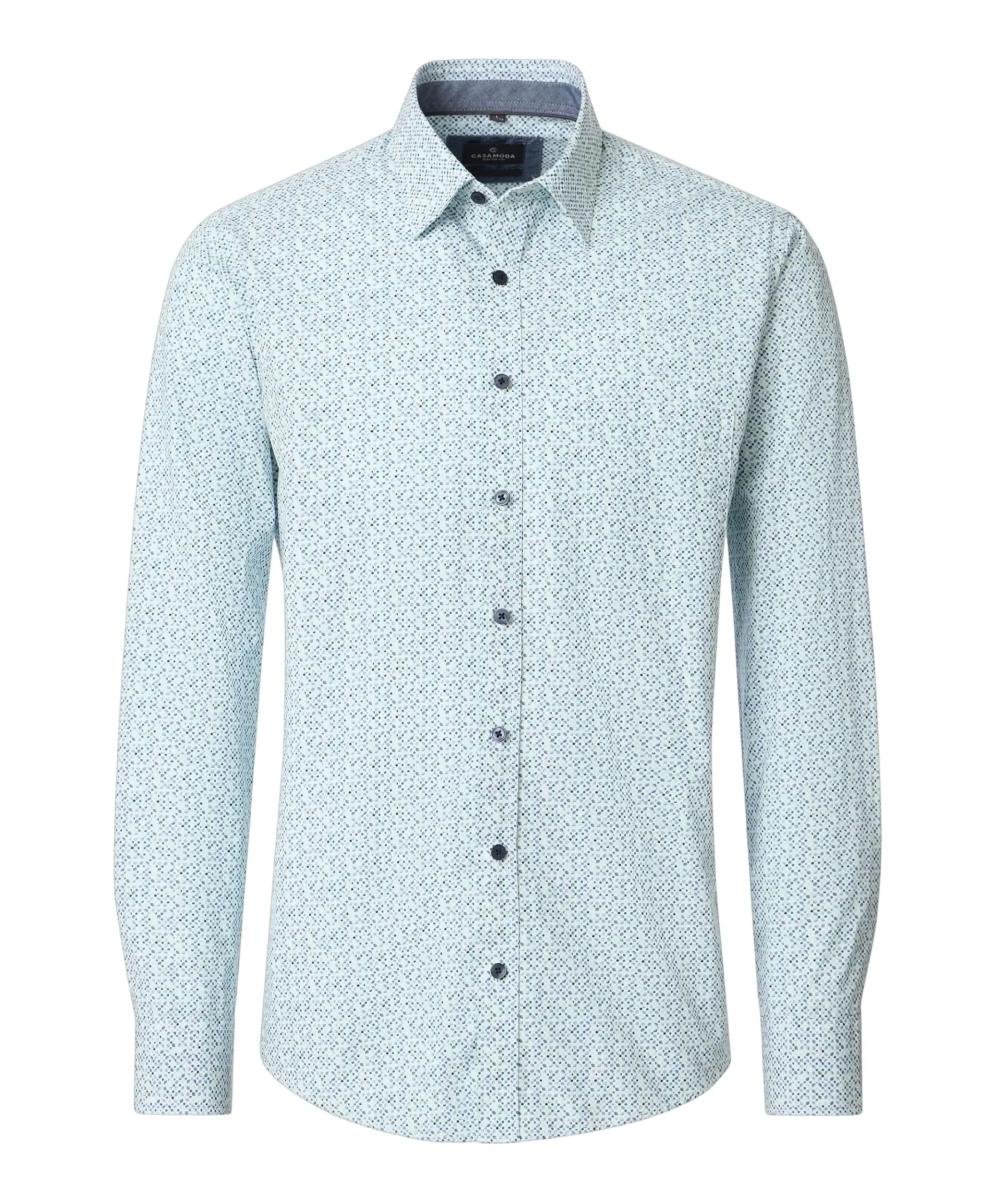 Heren overhemd lange mouw blauw