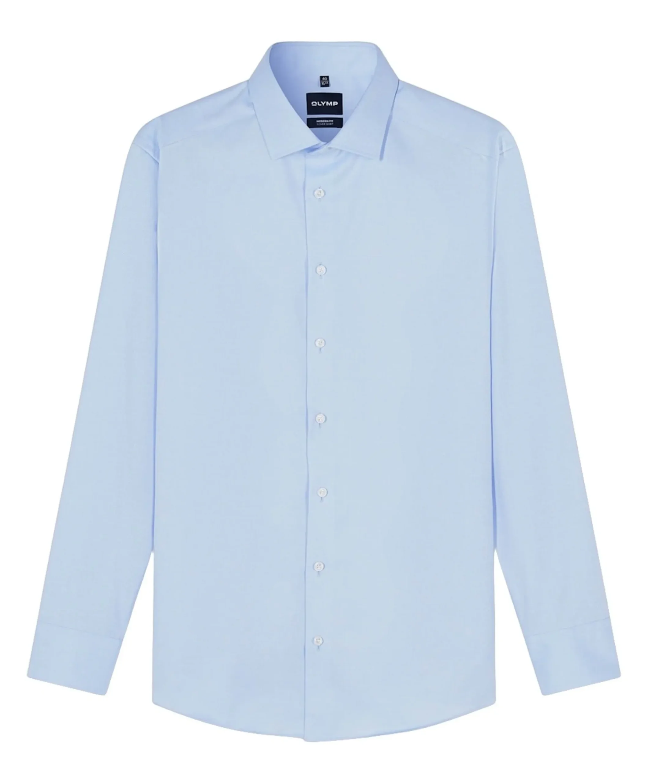 Heren overhemd lange mouw blauw