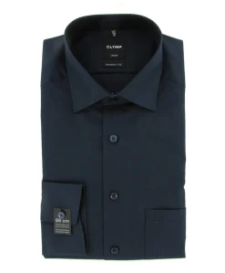 Heren overhemd lange mouw blauw