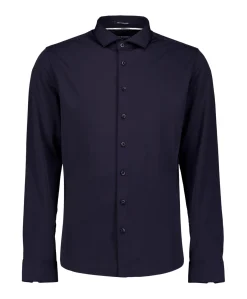 Heren overhemd lange mouw blauw
