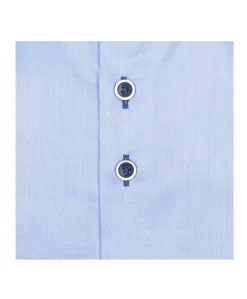 Heren overhemd lange mouw blauw